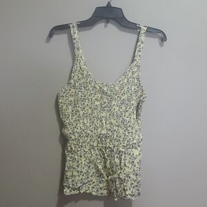 Japna Yellow and Purple Floral Camisole  Top Size XL